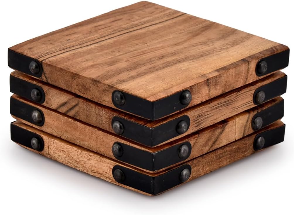 Blanton's Coaster Set of 5 Slate or 4 Wood & Metal-Joyful Ducks-offroad-duckduckjeep-wrangler-gladiator-3d-jeep duck-custom duck-Jeep