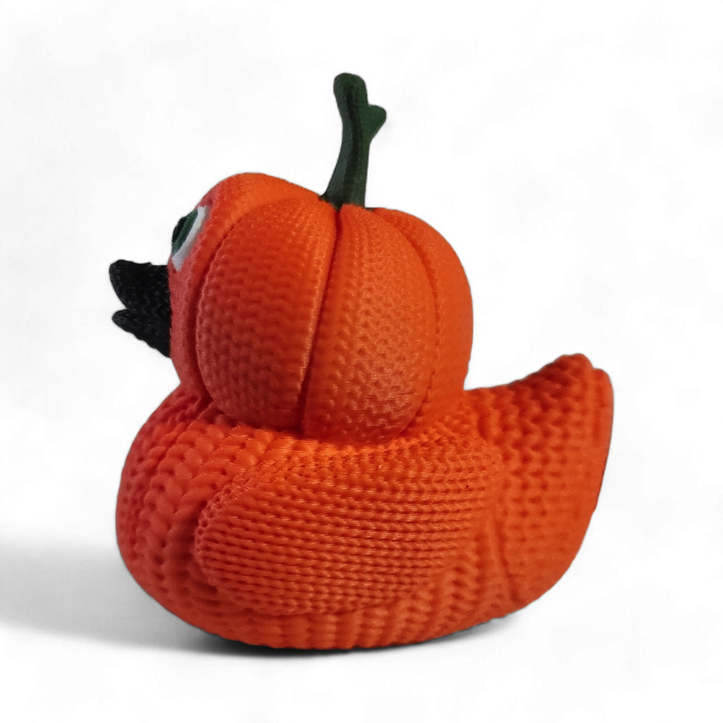 Knit Pumpkin Duck – 3D Printed Fall Collectible Figurine