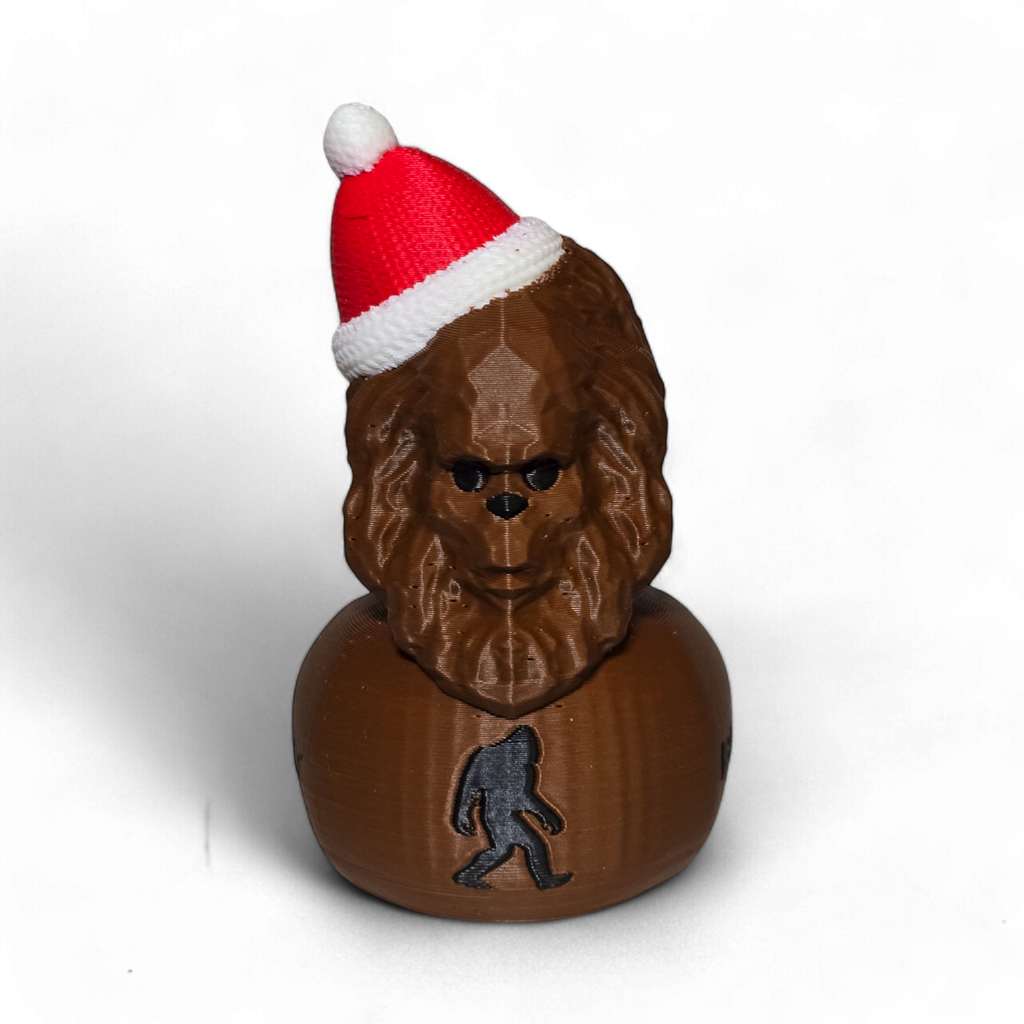 Bigfoot Christmas Duck – 3D Printed Dashboard Duck with Santa Hat | Funny Holiday Jeep Gift