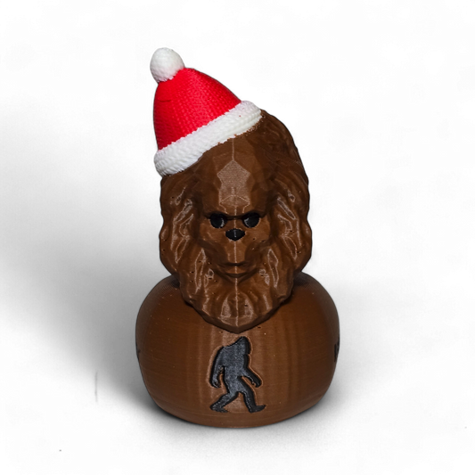 Bigfoot Christmas Duck – 3D Printed Dashboard Duck with Santa Hat | Funny Holiday Jeep Gift