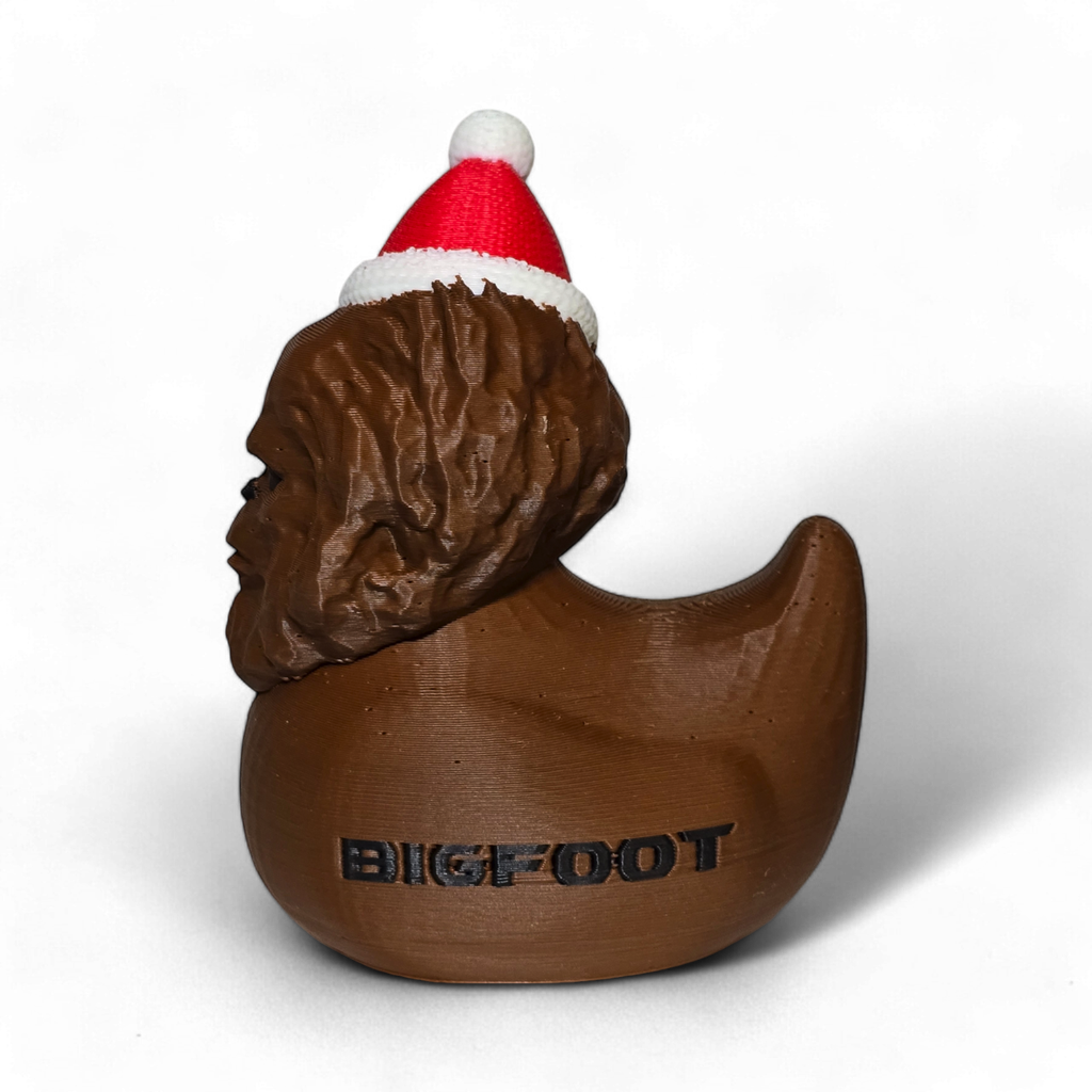 Bigfoot Christmas Duck – 3D Printed Dashboard Duck with Santa Hat | Funny Holiday Jeep Gift