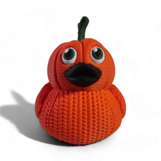 Knit Pumpkin Duck – 3D Printed Fall Collectible Figurine
