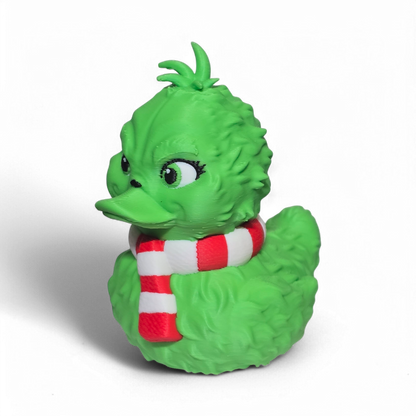 Grinchy Holiday Duck – 3D Printed Collectible Christmas Rubber Duck