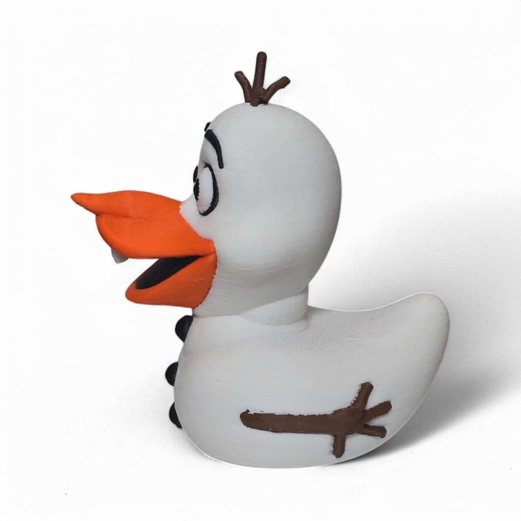 Cheerful Snowman Duck – 3D Printed Collectible Winter Figurine