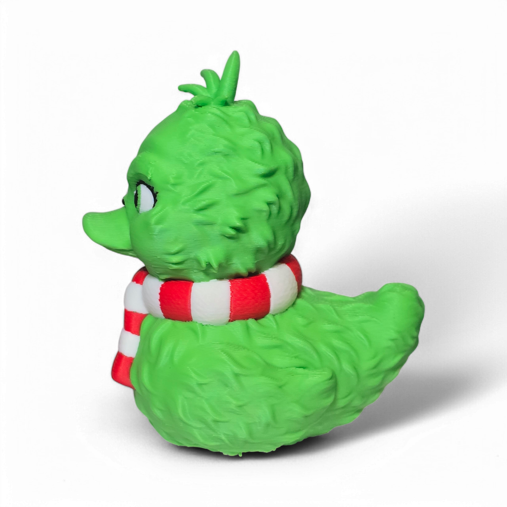 Grinchy Holiday Duck – 3D Printed Collectible Christmas Rubber Duck