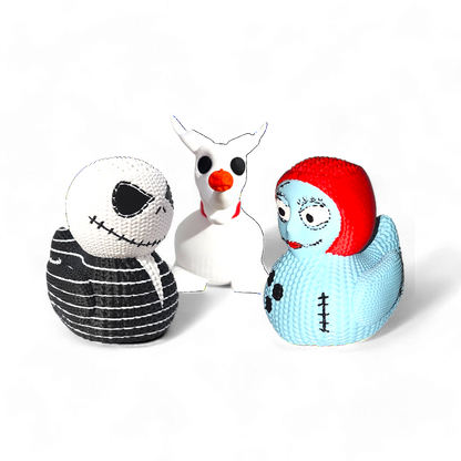 Jack, Sally & Zero Dog Inspired Ducks | 3D Printed Halloween Jeep Ducking Set-Joyful Ducks-offroad-duckduckjeep-wrangler-gladiator-3d-jeep duck-custom duck-Jeep
