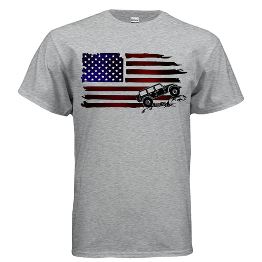 Jeep Flag Shirt-Joyful Ducks-offroad-duckduckjeep-wrangler-gladiator-3d-jeep duck-custom duck-Jeep