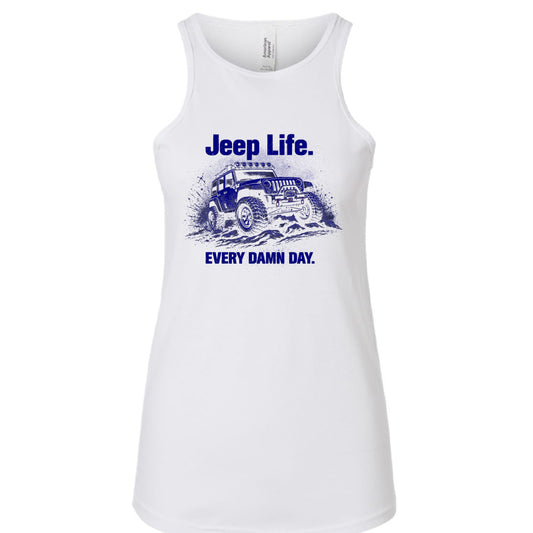 Jeep Life Every Damn Day Ladies Tank-Joyful Ducks-offroad-duckduckjeep-wrangler-gladiator-3d-jeep duck-custom duck-Jeep