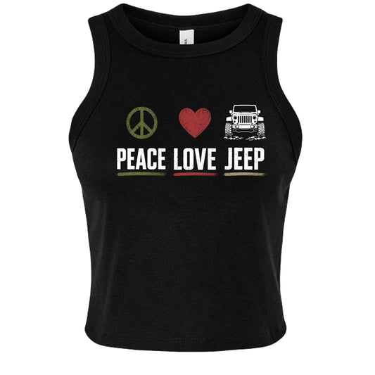 Peace Love Jeep Ladies Tank-Joyful Ducks-offroad-duckduckjeep-wrangler-gladiator-3d-jeep duck-custom duck-Jeep
