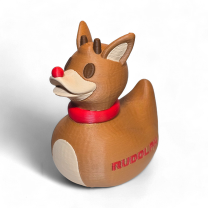 Rudolph Duck – 3D Printed Reindeer Christmas Duck | Holiday Jeep Gift