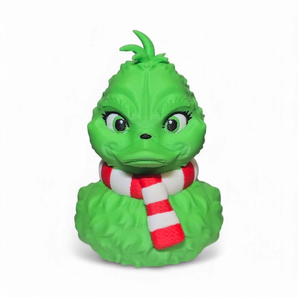Grinchy Holiday Duck – 3D Printed Collectible Christmas Rubber Duck