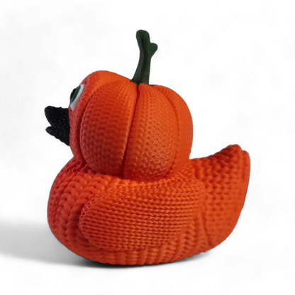Knit Pumpkin Duck – 3D Printed Fall Collectible Figurine