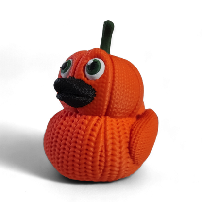 Knit Pumpkin Duck – 3D Printed Fall Collectible Figurine