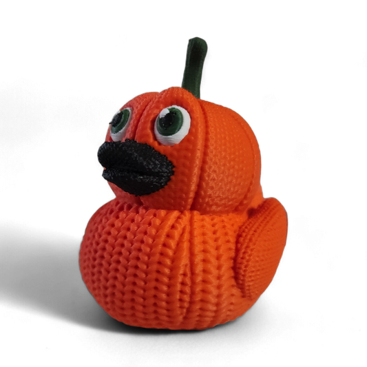 Knit Pumpkin Duck – 3D Printed Fall Collectible Figurine