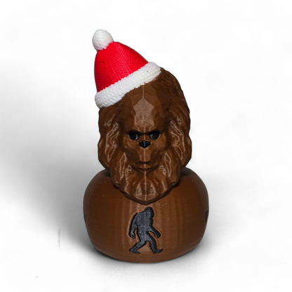 Bigfoot Christmas Duck – 3D Printed Dashboard Duck with Santa Hat | Funny Holiday Jeep Gift